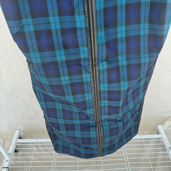 Vintage Blue/Green Plaid Garment Bag - Picture 9 of 11